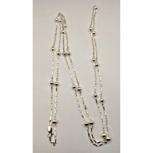 Sterling Silver 925 Ball Chain Necklace Made in Italy Necklace 48"